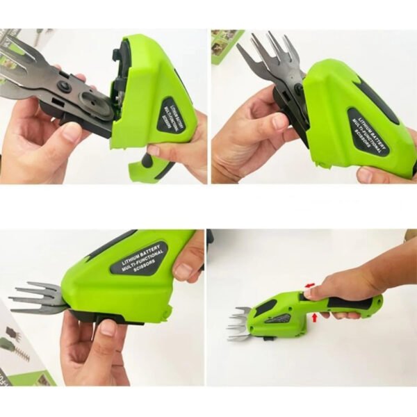 Cordless Grass Shear & Electric Hedge Trimmer 2 in 1 Handheld Hedge Trimmer 3.6V Electric Grass Cutter Rechargeable Battery - Image 4