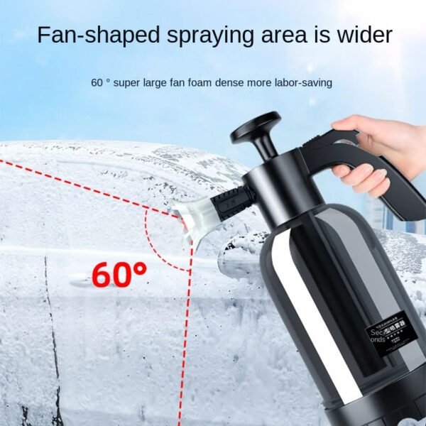 2L Hand Pump Foam Sprayer - Multi-Function Car Wash Spray Bottle with 3 Nozzle Types | High-Pressure Snow Foam Cannon for Car & Window Cleaning - Image 6