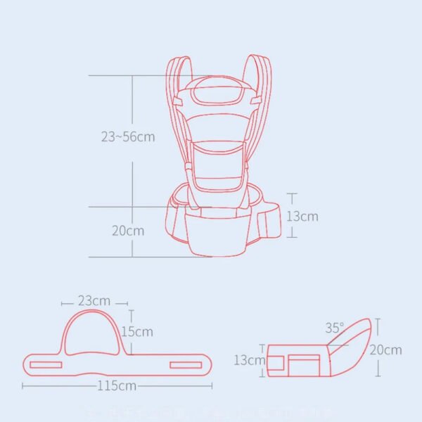 Newborn Ergonomic Baby Carrier Backpack | Infant Hip Seat Carrier with Kangaroo Wrap Sling | Front Facing & Travel-Friendly - Image 2