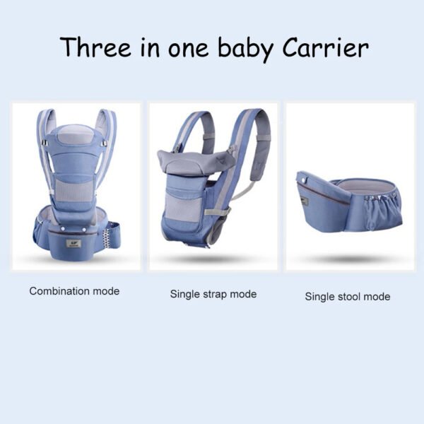 Newborn Ergonomic Baby Carrier Backpack | Infant Hip Seat Carrier with Kangaroo Wrap Sling | Front Facing & Travel-Friendly - Image 3