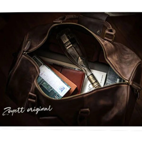 NASVA  Leather Men's Bags Vintage Travel  Duffle Bag Weekend Bag  Handbags  Messenger Bags Luggage Bag With Shoe Compartment - Image 5