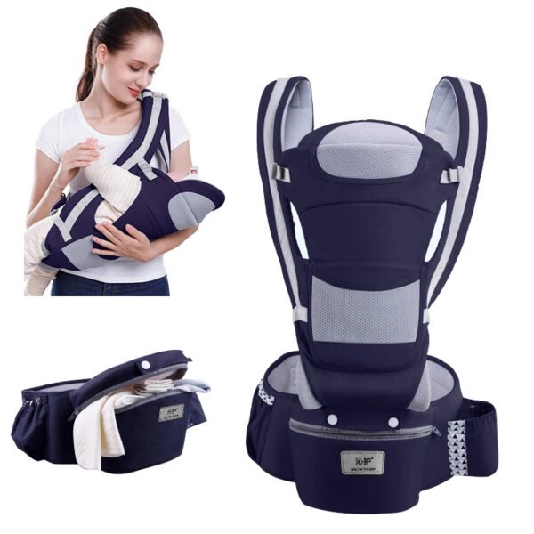 Newborn Ergonomic Baby Carrier Backpack | Infant Hip Seat Carrier with Kangaroo Wrap Sling | Front Facing & Travel-Friendly