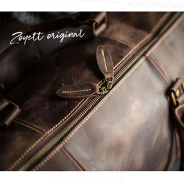 NASVA  Leather Men's Bags Vintage Travel  Duffle Bag Weekend Bag  Handbags  Messenger Bags Luggage Bag With Shoe Compartment - Image 6