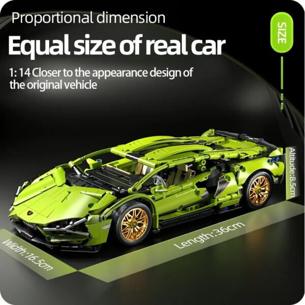 Lego-Compatible Racing Supercar Building Kit - 1280+ PCS Technical Speed Car Model with Remote Control & Motors | STEM Toy for Kids & Adults - Image 3