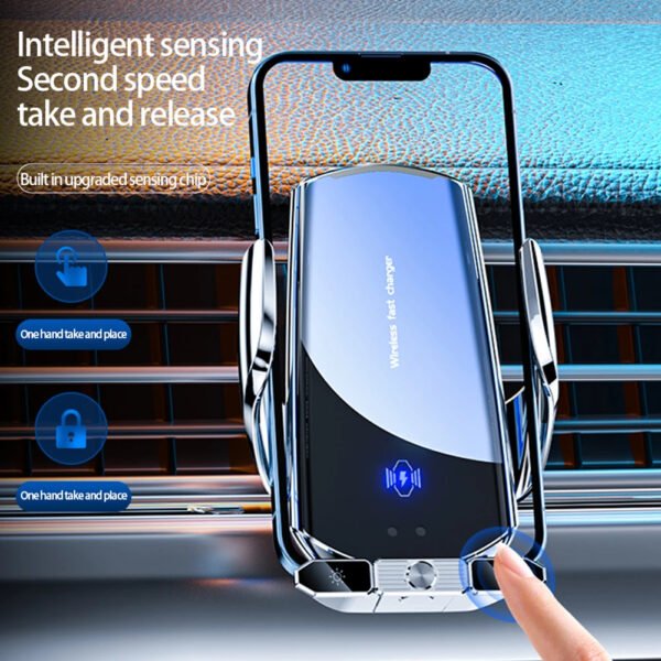 50W Wireless Car Phone Magnetic Charger & Holder/Mount for Samsung S24, S23, S22, iPhone 16, 15, 14, 13, 12 Pro Max | Auto-Clamping, Fast Charging Air Vent Mount | Qi-Compatible - Image 4