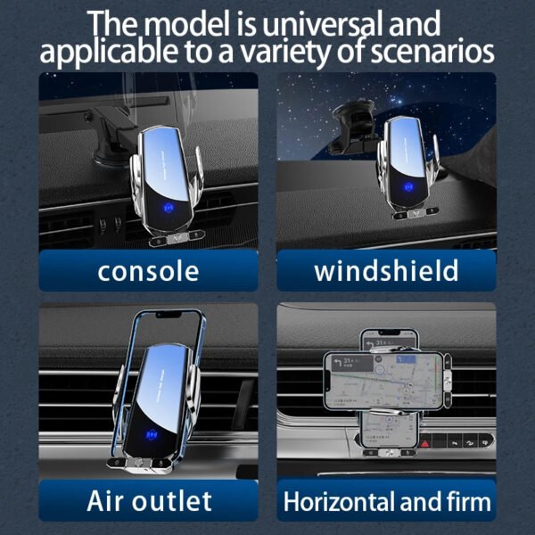 50W Wireless Car Phone Magnetic Charger & Holder/Mount for Samsung S24, S23, S22, iPhone 16, 15, 14, 13, 12 Pro Max | Auto-Clamping, Fast Charging Air Vent Mount | Qi-Compatible - Image 5