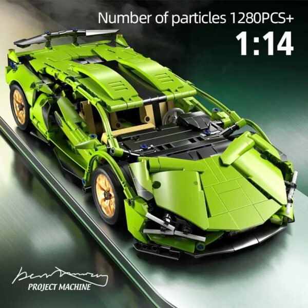 Lego-Compatible Racing Supercar Building Kit - 1280+ PCS Technical Speed Car Model with Remote Control & Motors | STEM Toy for Kids & Adults - Image 6