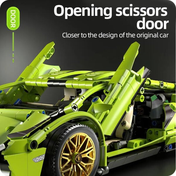 Lego-Compatible Racing Supercar Building Kit - 1280+ PCS Technical Speed Car Model with Remote Control & Motors | STEM Toy for Kids & Adults - Image 7